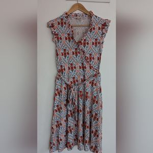 Boden Fixed Wrap Jersey Dress In Floral Print NEW